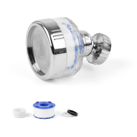 BEBUSINGOTO Filtro antical, filtro de grifo de algodón Pp giratorio de 360 grados de acero inoxidable, elemento filtrante de 4 cm, filtro de grifo (1/5)
