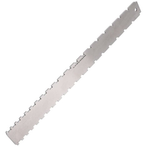 BEBUSINGOTO Herramienta de luthier para mástil de guitarra, regla de acero inoxidable con borde recto y muescas, medidor de altura de cuerdas para trastes de guitarra de 64-63 cm (1/5)
