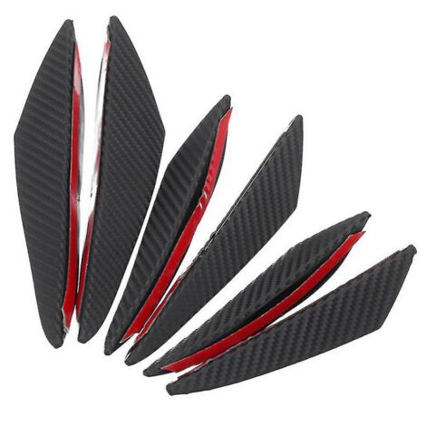 BEBUSINGOTO piezas de aletas de parachoques delantero universales para coche con apariencia de fibra de carbono, divisor de labios de ala (1/5)