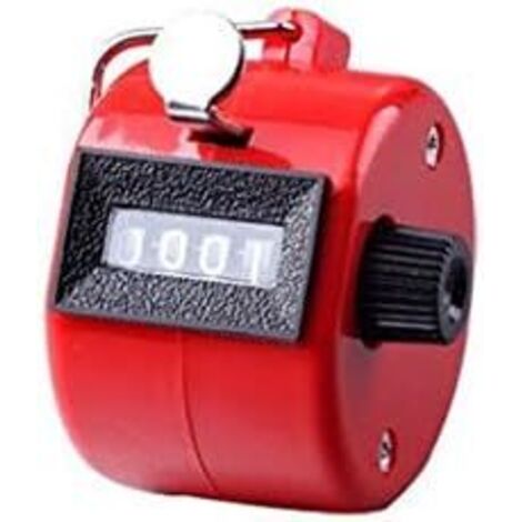 BEBUSINGOTO Compteur de pointage portable 12 pièces, compteur mécanique à 4 chiffres, rouge (1/5)