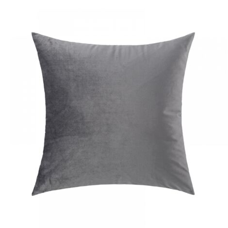 BEBUSINGOTO Juego de 2 fundas de cojín de 45 x 45 cm en terciopelo gris oscuro para dormitorio, sofá, salón o coche (antracita, 45 x 45 cm) (1/5)