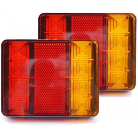 BEBUSINGOTO 2 luces traseras de 12 V para coche, 8 luces LED, 6 funciones, para remolque, caravana, camión (1/5)