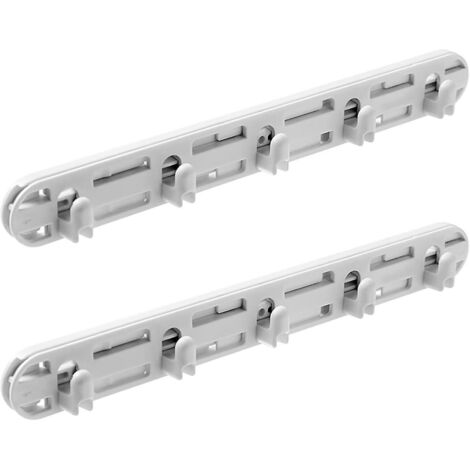 BEBUSINGOTO Paquete de 2 ganchos para toallas de pared, barra telescópica de cocina, ganchos adhesivos resistentes con 5 ganchos, para organizador de cocina, armario, baño y perchero. (1/5)