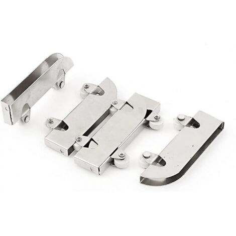 BEBUSINGOTO 4 piezas de rodillos para puertas corredizas de vidrio con ruedas dobles de acero inoxidable de 5 mm