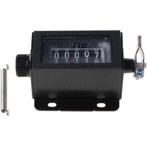 BEBUSINGOTO Compteur de comptage manuel à 5 chiffres D67-F Compteur de course de traction mécanique à 5 chiffres coque noire compteur de cercle numérique réinitialisable poinçonneuse clicker noir (1/5)