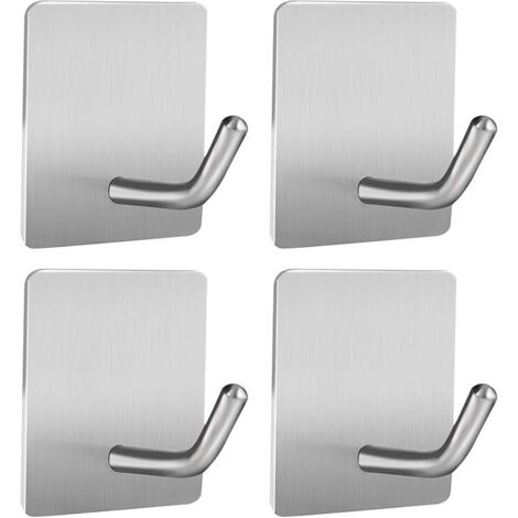 BEBUSINGOTO Gancho cuadrado de acero inoxidable para el hogar (4 unidades, 4,5 x 4,5 x 4,5 cm) (1/5)