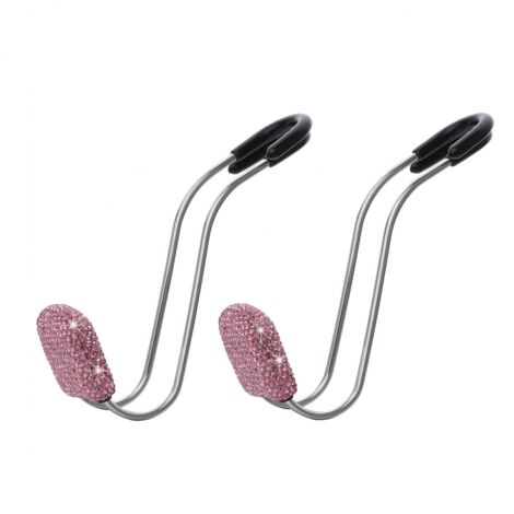 BEBUSINGOTO Gancho universal para respaldo de asiento, accesorio para coche, 2 unidades (rosa) (1/5)