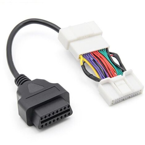 BEBUSINGOTO Cable adaptador de conector OBD a OBD2 de 16 pines para herramienta de escáner de coche Tesla Model 3 Y (1/5)