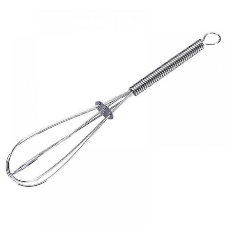 BEBUSINGOTO Batidor de huevos manual con mango de resorte de acero inoxidable para cocina (1/5)