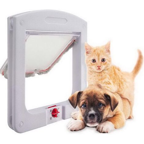 BEBUSINGOTO Gatera con túnel recortado para perros, puerta blanca de 22 x 20 x 3 cm (1/5)