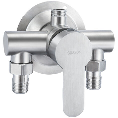 BEBUSINGOTO pieza de acero inoxidable 304, grifo de ducha frío y caliente expuesto, interruptor, calentador de agua, grifo de baño, acero inoxidable expuesto