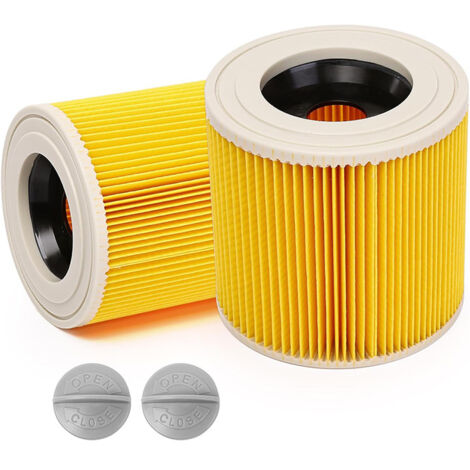 BEBUSINGOTO Pack de 2 filtros de cartucho para Kärcher WD3 Premium, WD2, WD3, WD3P, MV2, MV3 - Filtro WD3 - Filtro de repuesto para aspiradora Kärcher 6.414-552.0/64145520 (1/5)