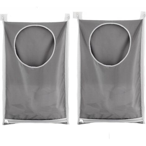BEBUSINGOTO Bolsa de lavandería de gran capacidad (2 unidades), organizador para colgar ropa en el armario, ideal para baño, dormitorio y armario (gris)