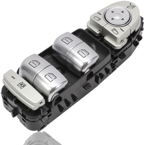 BEBUSINGOTO Interruptor de elevalunas eléctrico compatible con Mercedes Clase C W205 AMG S205 GLC X253 Clase A Botón de ventana del lado del conductor 2229056800 2059056811 (1/5)