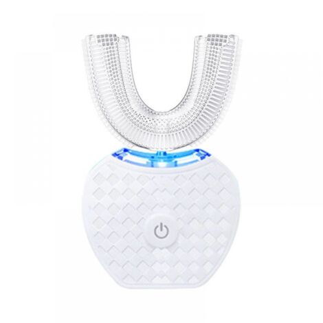 BEBUSINGOTO Cepillo de dientes eléctrico, cepillo de dientes automático, cepillo de dientes sónico en forma de U, kit de blanqueamiento dental con cabezal de repuesto, 1 pieza (1/5)