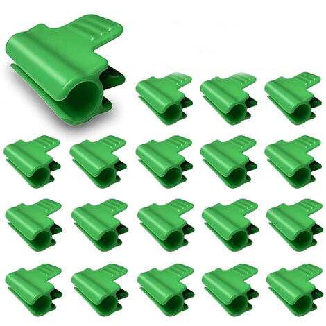 BEBUSINGOTO 35 pinzas para invernadero de jardín, pinzas para tubo de sombra y 1 bolsa con cordón para sujetar plantas de temporada, redes para pájaros y accesorios para tela de sombra (15-16 mm)