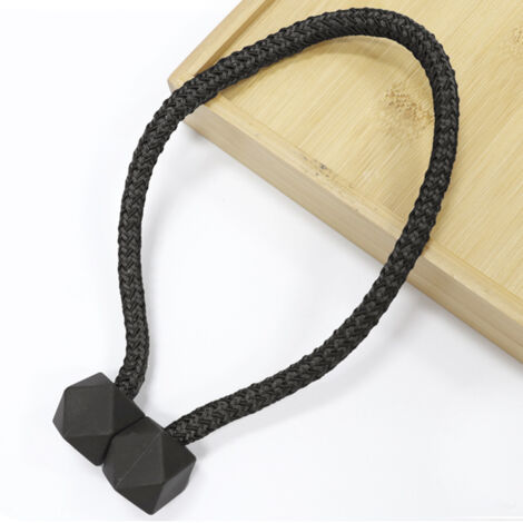 BEBUSINGOTO Paquete de 2 alzapaños magnéticos negros para cortinas, estilo moderno, accesorios decorativos para el hogar, el dormitorio y el comedor. (1/5)
