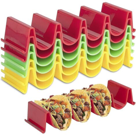 BEBUSINGOTO Soporte para tacos, bandeja para tacos con capacidad para 4 tacos, hecho de plástico ABS, paquete de 6 (1/5)