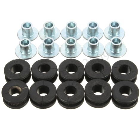 BEBUSINGOTO Juego de 20 arandelas de goma M6 para motocicleta, piezas de carenado, arandela de tope, almohadilla de alivio de presión universal para la mayoría de motocicletas. (1/5)