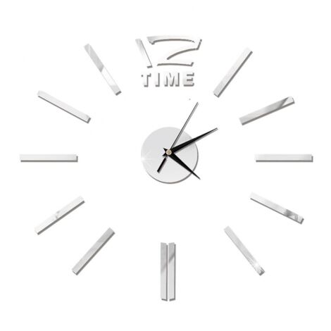 BEBUSINGOTO Reloj de pared con espejo de bricolaje, decoración de sala de estar, reloj de pared, reloj con espejo silencioso (1/4)