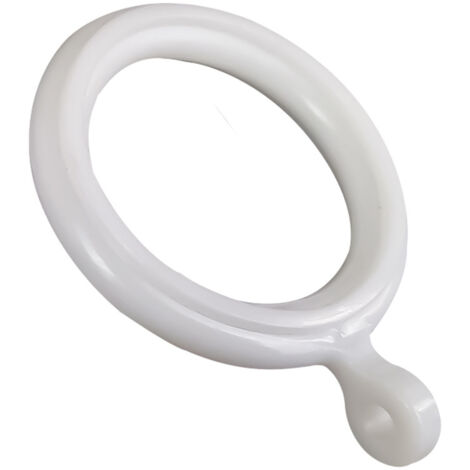 BEBUSINGOTO Juego de 20 anillas y ganchos de plástico blanco de 34 mm para ventanas y barras de cortina de ducha. (1/5)