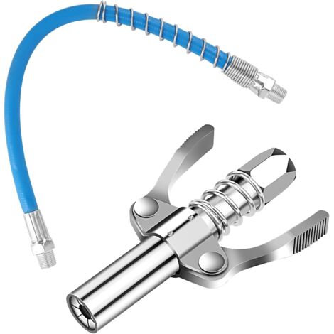 BEBUSINGOTO Acoplador para pistola de engrase, boquilla para bomba de grasa con manguera flexible de 30 cm, acoplador tipo G para bombas de grasa, para todo tipo de compresores de grasa. (1/5)