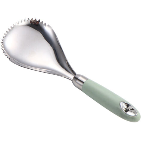 BEBUSINGOTO Cuchara para helado de acero inoxidable para cocina Utensilios de cocina resistentes con mango largo - Resistentes para el hogar y la hostelería Cuchara para batidos (1/5)