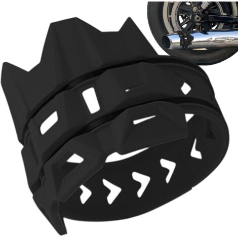 BEBUSINGOTO Protector de tubo de escape de motocicleta: anillo anti-escaldaduras para escape de motocicleta, anillo de silenciador elástico, adecuado para entusiastas y usuarios habituales. (1/4)