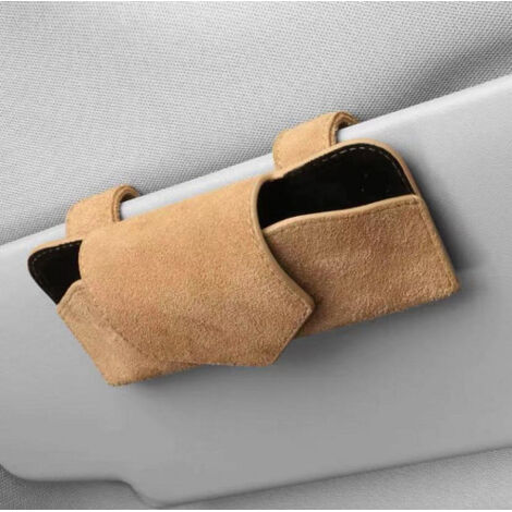 BEBUSINGOTO Caja de almacenamiento para gafas de sol en el interior del coche con clip para visera solar. (1/4)