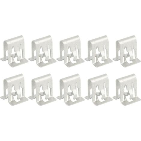 BEBUSINGOTO Juego de 10 clips de montaje de metal plateado para tablero de automóvil, parachoques, panel de instrumentos y panel interior. (1/5)