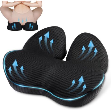 BEBUSINGOTO Cojín ergonómico para silla de oficina, ideal para aliviar la presión y el dolor de cadera, coxis y ciática.