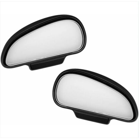 BEBUSINGOTO 2 piezas espejos retrovisores de ángulo amplio para coche, espejo auxiliar de 360 grados para coche, camión, SUV, autocaravana, furgoneta (negro) (1/5)