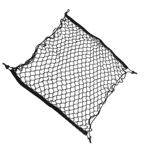 BEBUSINGOTO Red para coche, 70 x 70 cm, elástica, para equipaje, universal, para maletero, protección, almacenamiento, segura, de malla, negra (1/5)