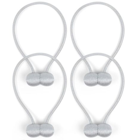 BEBUSINGOTO Abrazaderas para cortinas, 4 piezas abrazaderas magnéticas para cortinas, soportes para cortinas, para decoración del hogar y la oficina, gris claro (1/5)