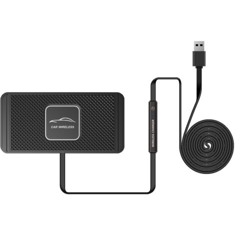 BEBUSINGOTO Base de carga rápida para coche con cargador inalámbrico QI y base para teléfono (1/5)