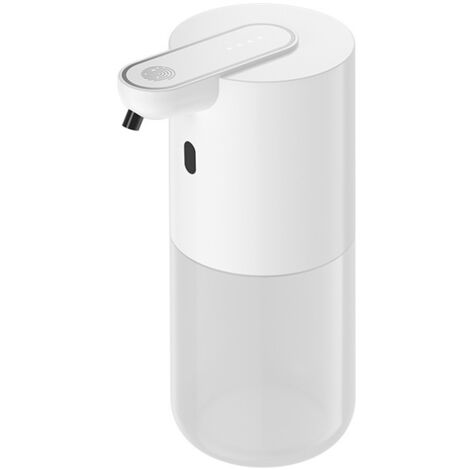 BEBUSINGOTO Dispensador de jabón automático de pared de 400 ml, con sensor infrarrojo, recargable por USB, 4 niveles ajustables (blanco, tipo espuma) (1/5)