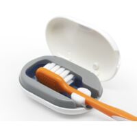 BEBUSINGOTO Esterilizador y soporte para cepillos de dientes UV, funda esterilizadora con luz UV y soporte, estuche limpiador recargable para todo tipo de cepillos de dientes, apto para el hogar y via