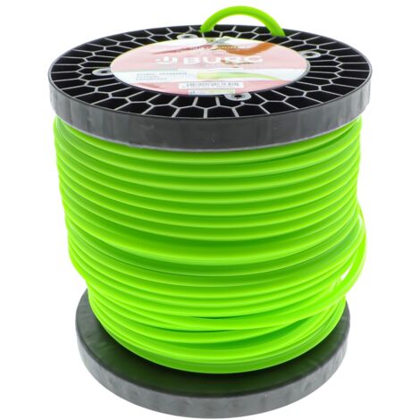 Filo per Decespugliatore Professionale, Sezione Quadrata, 4,0 mm x 142 m, Verde Fluorescente