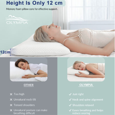Nuvole di Sonno - Cuscino Massaggiante Memory Foam HD Traspirante Alto 18 cm da Letto Guanciale Semi-Rigido Antireflusso con Rivestimento Lavabile Ergonomico e Correttore per Collo Made in Italy