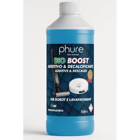 PHURE BIO BOOST ADDITIVO E DECALCIFICANTE PER ROBOT LAVAPAVIMENTI Concentrato per Robot Lavapavimenti e Aspirazione con Igienizzante 500ml pulizia senza aloni e sostenibile Adatto ad ogni Robot (1/5)