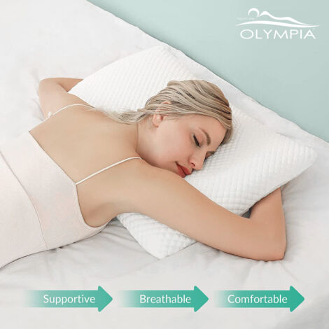 OLYMPIA Guanciale in Memory Foam Classic H15, Cuscino da Letto Premium per Dormire, Ergonomico e Traspirante Supporto Ottimale Collo e Cervicale