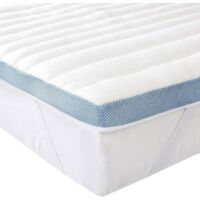OLYMPIA Topper in Memory Foam 5cm, Comfort Tessuto Traspirante e Delicato Sulla Pelle con Elastiche Antiscivolo, Sfoderabile e Lavabile Coprimaterasso con Angoli Elastici correttore materasso Oeko-TEX