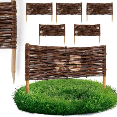 Lot de 5 Bordures Osier Bogateco Saule Naturel 60x30 cm (1/5)