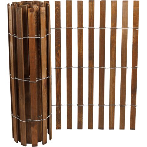 Cloture Ganivelle Bogateco Bois Brun foncé 120x300 cm Ecart 4-5