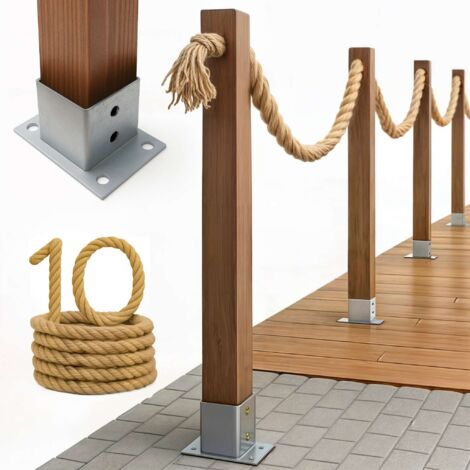 Cloture Bogateco Corde Jute 10 m avec Kit de Montage et Ancrage (1/5)