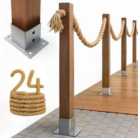 Cloture Bogateco Corde Jute 24 m avec Kit de Montage et Ancrage (1/5)