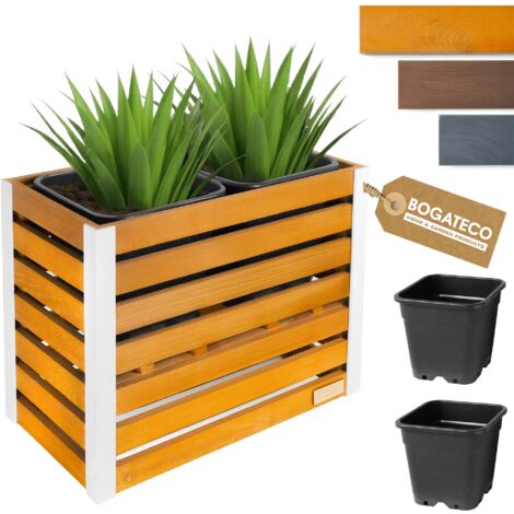 Jardinière Bois Bogateco 57x68x36 cm avec Bac Brun Clair (1/5)