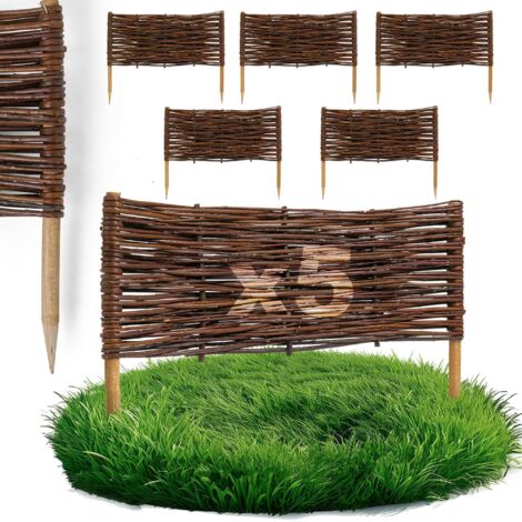 Lot de 5 Bordures Osier Bogateco Saule Naturel 60x20 cm (1/5)