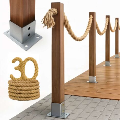 Cloture Bogateco Corde Jute 30 m avec Kit de Montage et Ancrage (1/5)