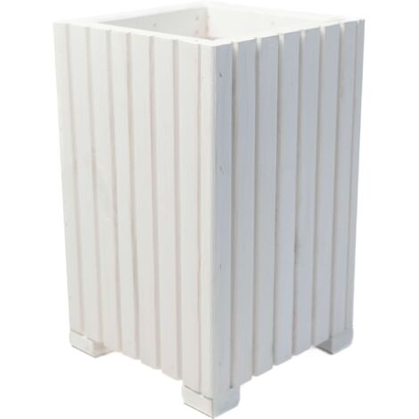 Jardinière Bois Bogateco 40x25x25 cm Imprégné Blanc (1/5)